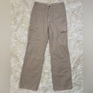Zara Straight/Wide Leg Tan/Khaki Cargo Pants